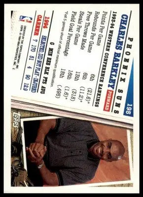 Charles Barkley basketball card from 1994-95 Topps series featuring Phoenix Suns