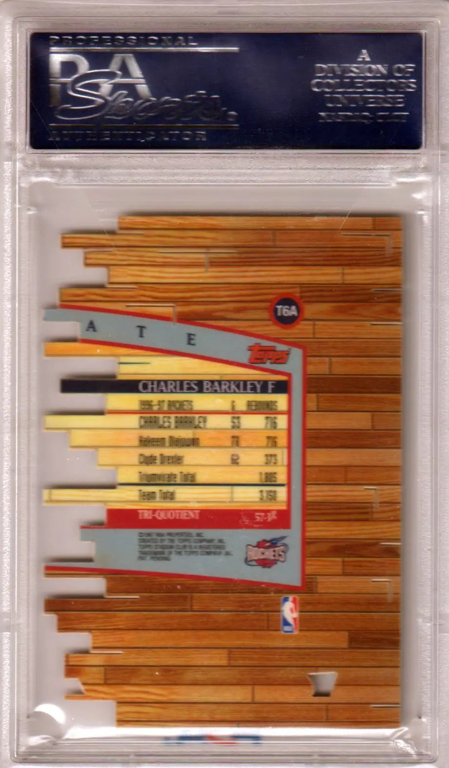 Encased Charles Barkley basketball card from Stadium Club Triumvirate by Columbia Hobby