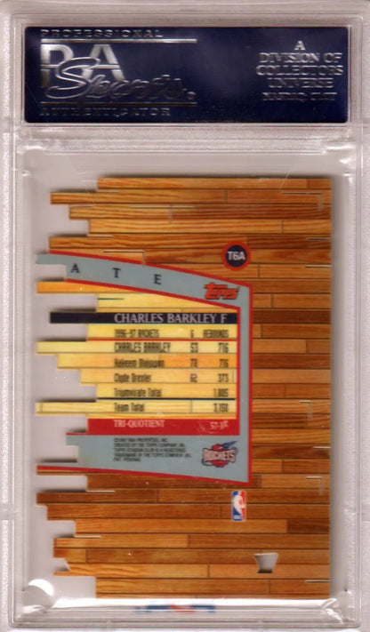 Encased Charles Barkley basketball card from Stadium Club Triumvirate by Columbia Hobby