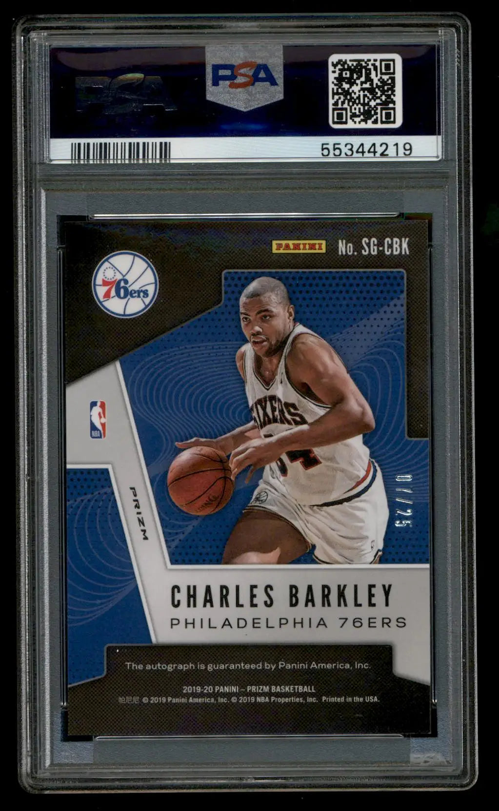 Graded Charles Barkley Prizm Signatures Mojo basketball trading card PSA 9 Mint