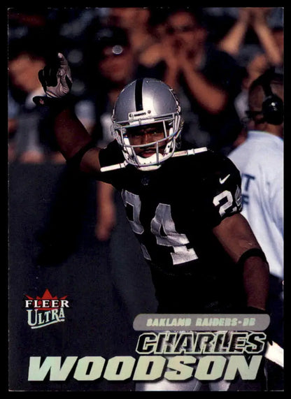 Charles Woodson football card from 2001 Ultra #75 Oakland Raiders collectible