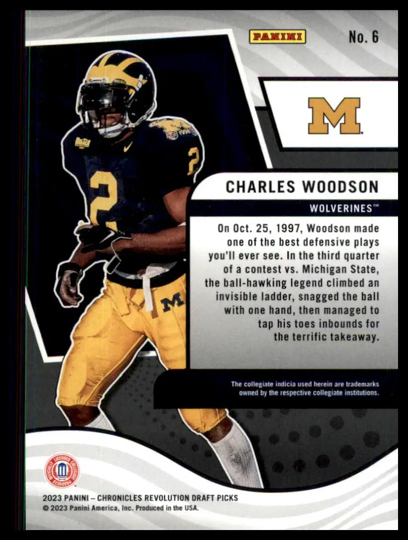 Charles Woodson football card from Panini Chronicles Draft Revolution series