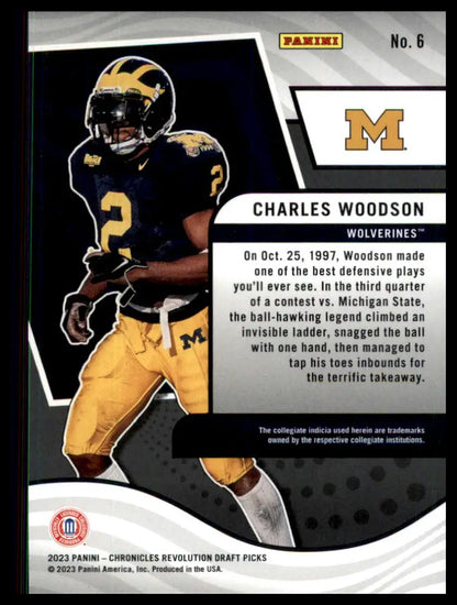 Charles Woodson football card from Panini Chronicles Draft Revolution series
