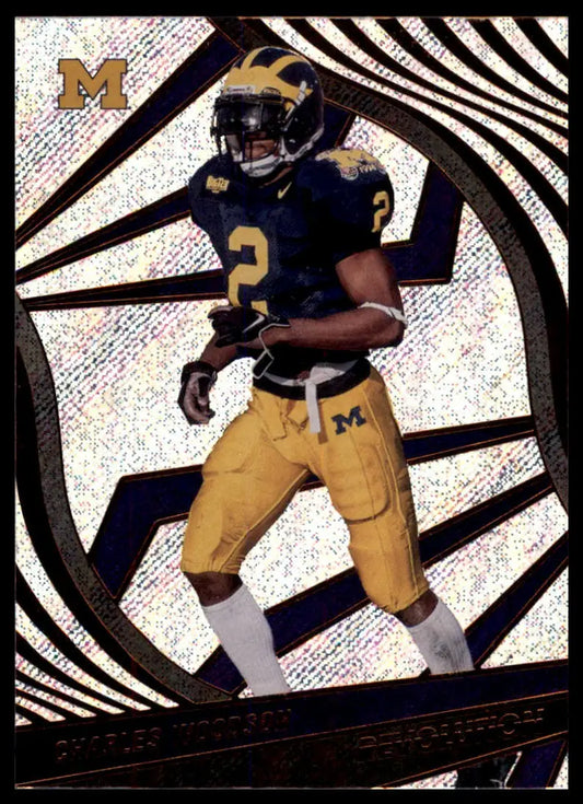Football player in uniform from Charles Woodson 2023 Panini Chronicles Draft Revolution