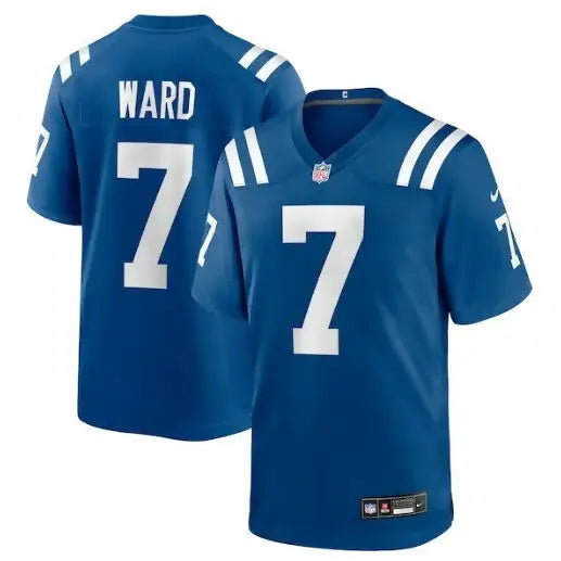 Blue Charvarius Ward Indianapolis Colts Nike jersey with number 7 and WARD on back