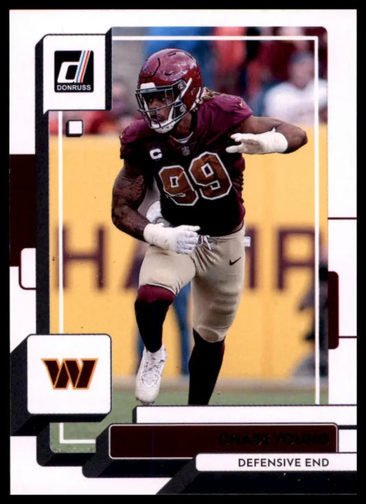 Chase Young 2022 Donruss football trading card featuring Washington Commanders player