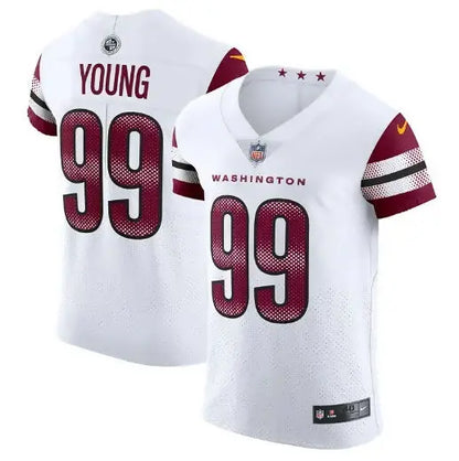 White Chase Young Washington Commanders Nike Alternate Vapor Elite Jersey with number 99
