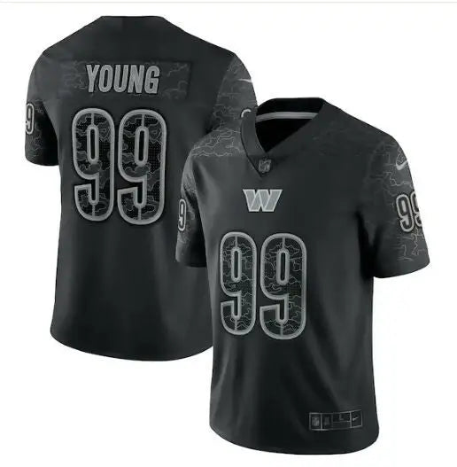 Black Chase Young Washington Commanders Nike RFLCTV Limited Jersey with number 99