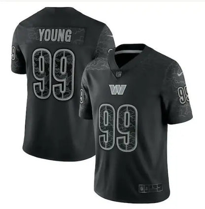 Black Chase Young Washington Commanders Nike RFLCTV Limited Jersey with number 99