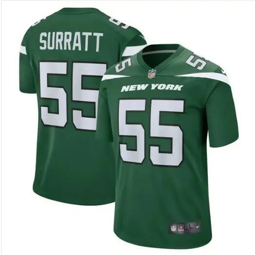 Green New York Jets Nike Chazz Surratt jersey with number 55 for fans