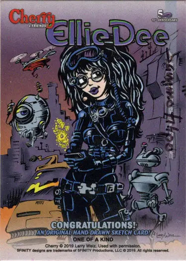 Comic book cover of Cherry and Friends Ellie Dee Sketch Card by Sammo Filipo featuring gothic female character
