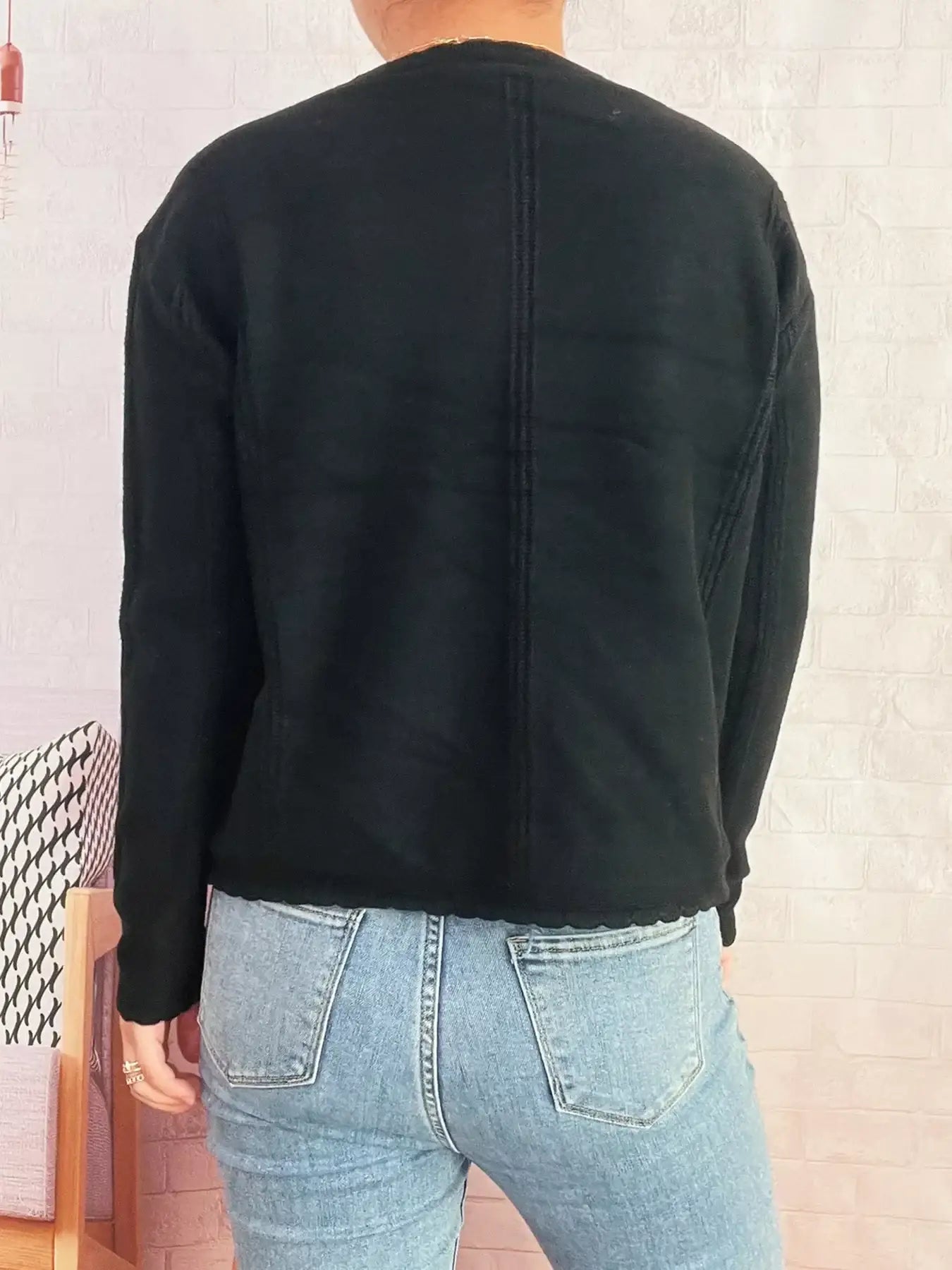 Cherry Embroidered Button Up Cardigan - Cardigan