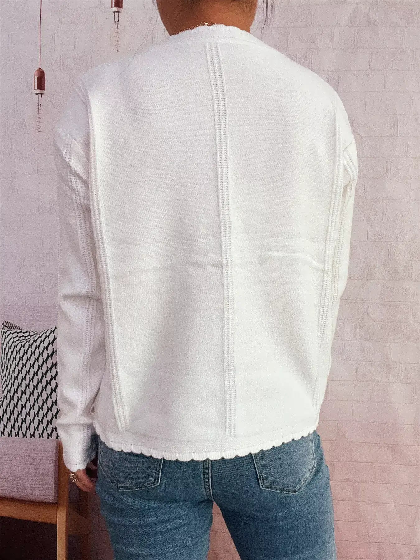 Cherry Embroidered Button Up Cardigan - Cardigan