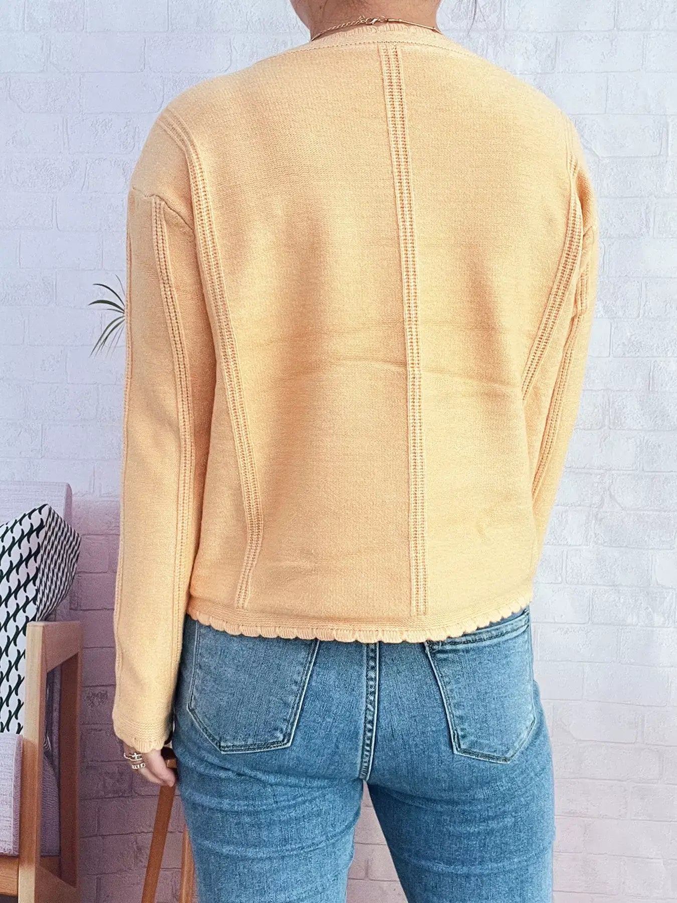 Cherry Embroidered Button Up Cardigan - Cardigan