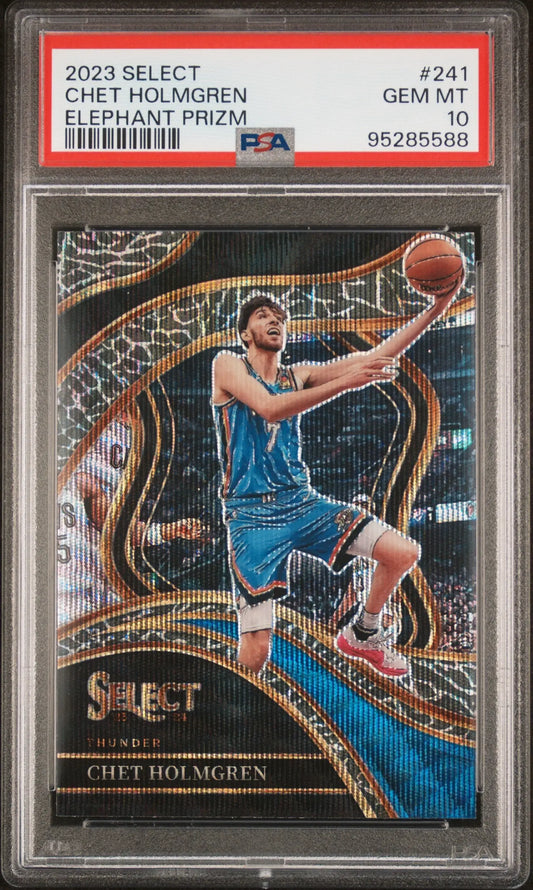 Chet Holmgren 2023 Panini Select Elephant Prizm PSA 10 Gem Mint basketball card