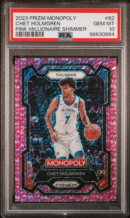 Prizm Monopoly Pink Chet Holmgren basketball card 2023 Prizm Monopoly Gem Mint