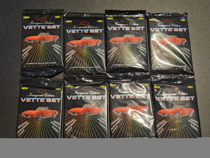 Sealed Chevrolet Corvette Vette Set 1991 Inaugural Edition trading card packs with red Corvette