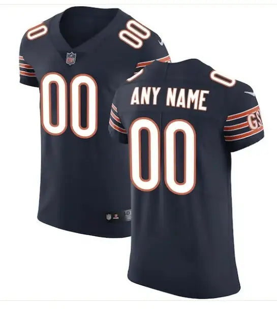 Dark blue Chicago Bears Nike Vapor Untouchable Custom Elite Jersey with orange and white 00 numbers