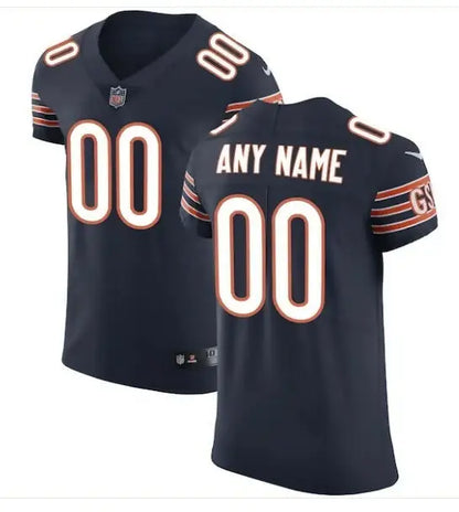 Dark blue Chicago Bears Nike Vapor Untouchable Custom Elite Jersey with orange and white 00 numbers