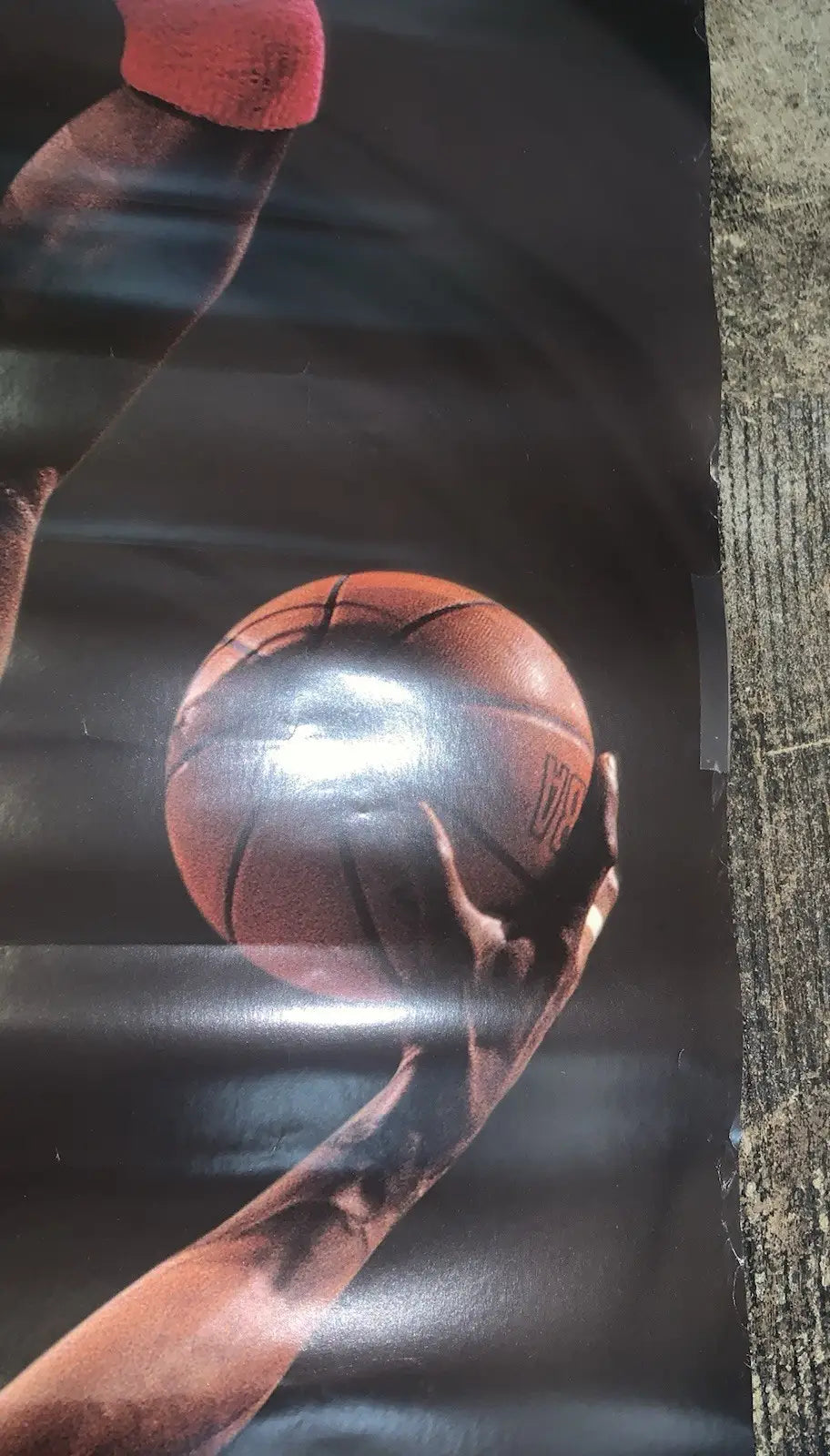Chicago Bulls sports memorabilia featuring a hand holding a basketball with Michael Jordan