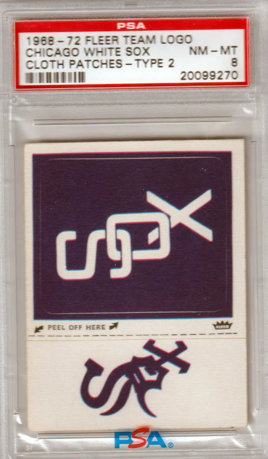 Chicago White Sox cloth patch from 1968-72 Fleer team logo, PSA 8 NM-MT