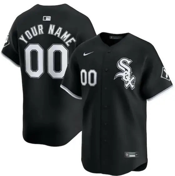Black and white Chicago White Sox Nike alternate limited custom baseball jersey
