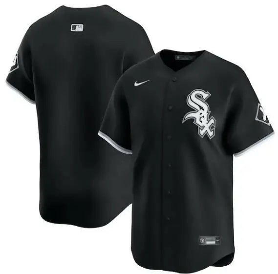 Black Chicago White Sox Nike Alternate Limited Jersey displayed on a sports mannequin