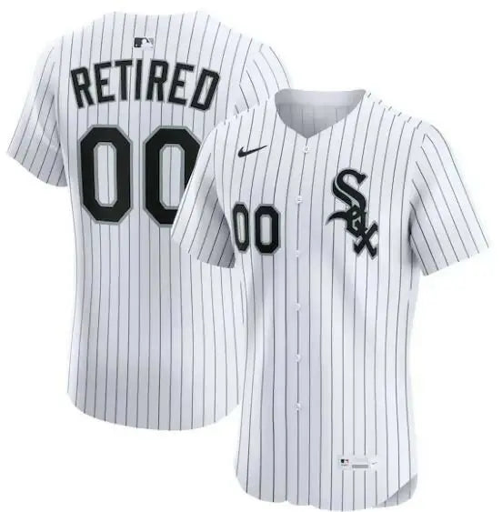 White pinstripe Chicago White Sox Nike Home Elite Retired Roster Baseball Jersey