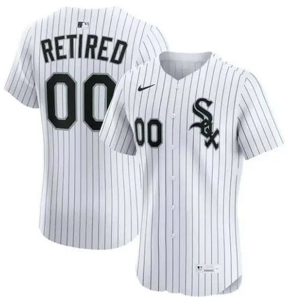 White pinstripe Chicago White Sox Nike Home Elite Retired Roster Baseball Jersey