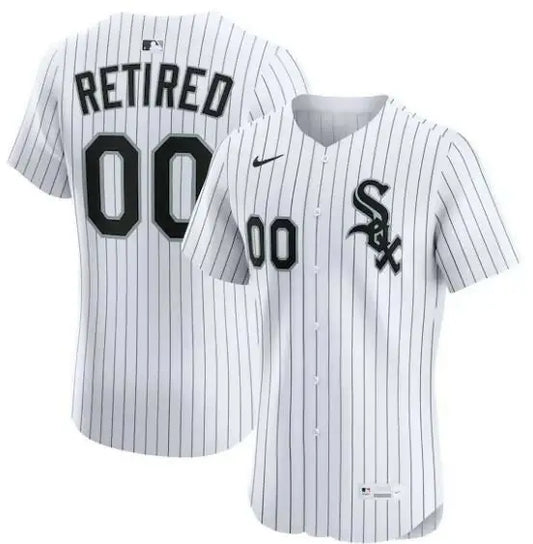 White pinstripe Chicago White Sox Nike Home Elite Retired Roster Baseball Jersey