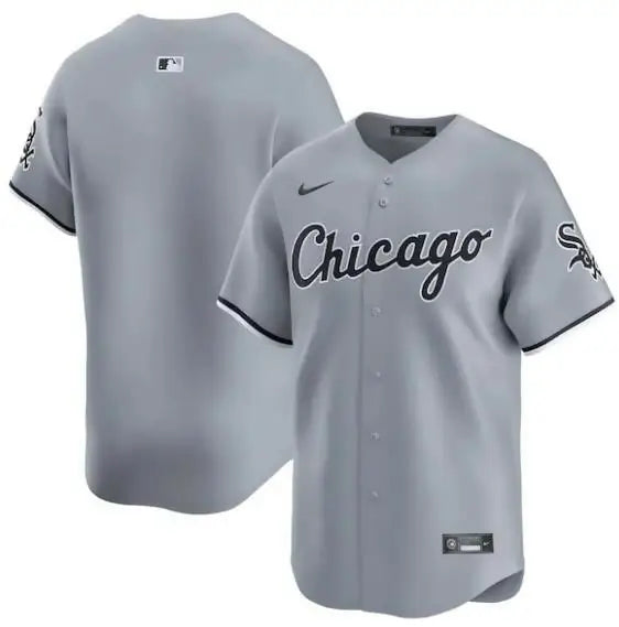 Gray Chicago White Sox Nike Road Limited Jersey displayed for baseball fans