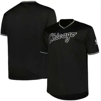 Black Chicago White Sox baseball jersey displayed in the Chicago White Sox Profile Big & Tall Pop Fashion Jersey