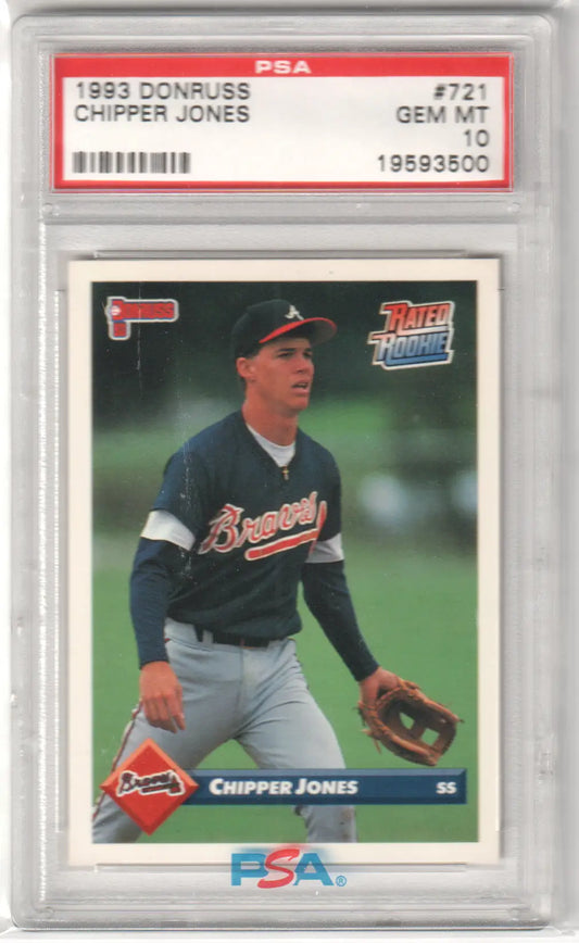Graded Chipper Jones baseball card from Donruss RC Rookie series at Columbia Hobby