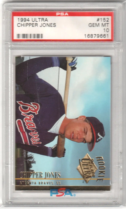 Graded Chipper Jones rookie card 1994 Fleer Ultra Chippen Jones PSA 10 GEM MINT
