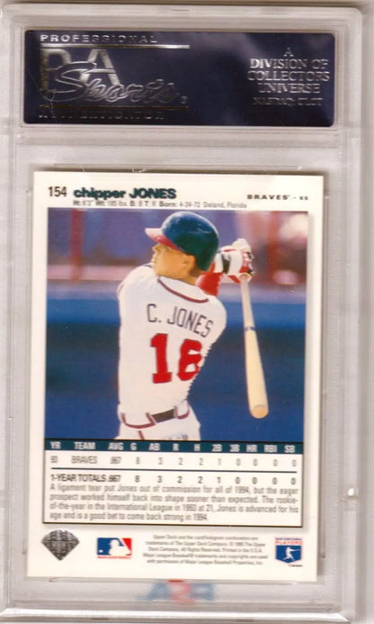 Chipper Jones 1995 Upper Deck Collector’s Choice baseball card in gem mint condition