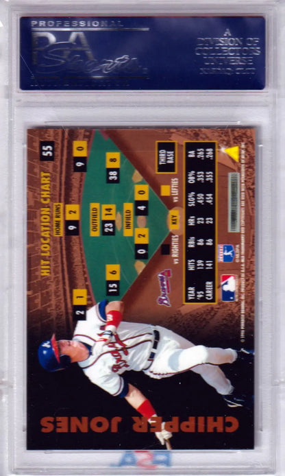 Graded Chipper Jones baseball card from Columbia Hobby, Gem Mint Braves collection