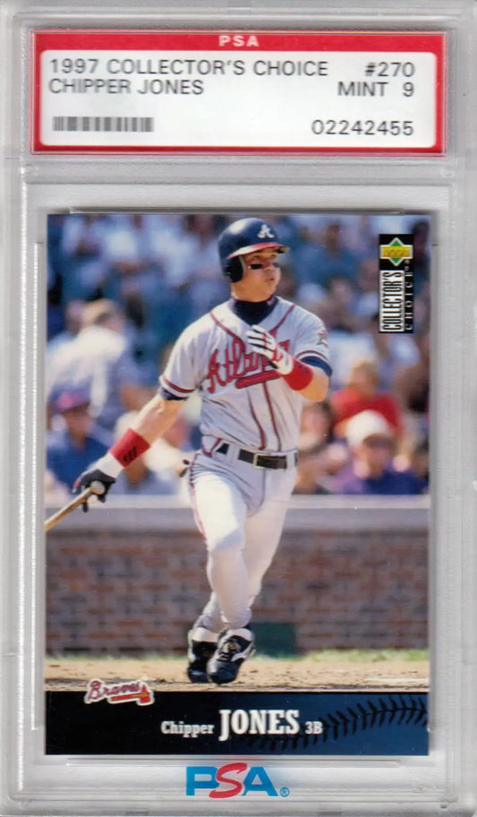 Graded Chipper Jones baseball card from Collector’s Choice Chipper series at Columbia Hobby