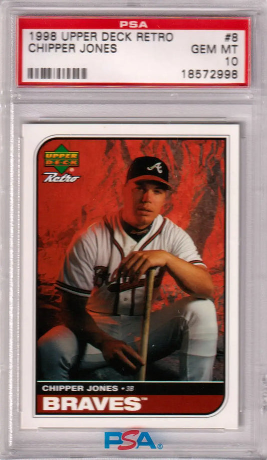 Graded Chipper Jones baseball card from Upper Deck Retro series at Columbia Hobby
