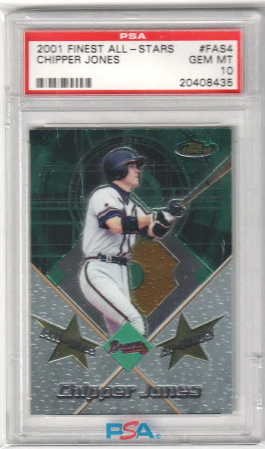 Graded Chipper Jones baseball card from Columbia Hobby FAS4 PSA PSA 10 GEM MINT