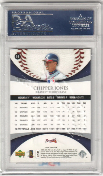 Chipper Jones baseball card from Upper Deck Ovation series at Columbia Hobby