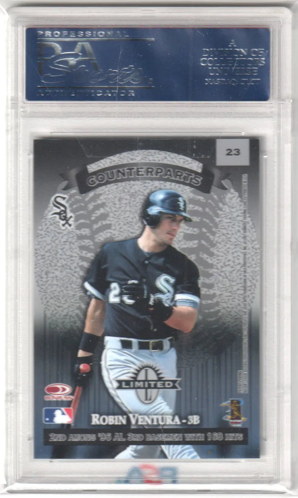 Graded Robin Ventura baseball card from Donruss Limited featuring Chipper Jones, Columbia Hobby