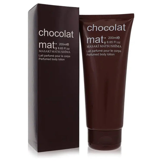 Brown perfumed body lotion tube and box for Chocolat Mat by Masaki Matsushima