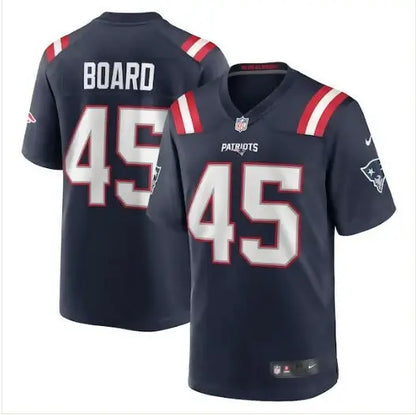 Navy blue Chris Board New England Patriots Nike Game Player Jersey with number 45 and BOARD on back