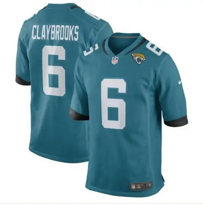 Chris Claybrooks Jacksonville Jaguars Nike Game Player Jersey in teal featuring #6 Claybrooks