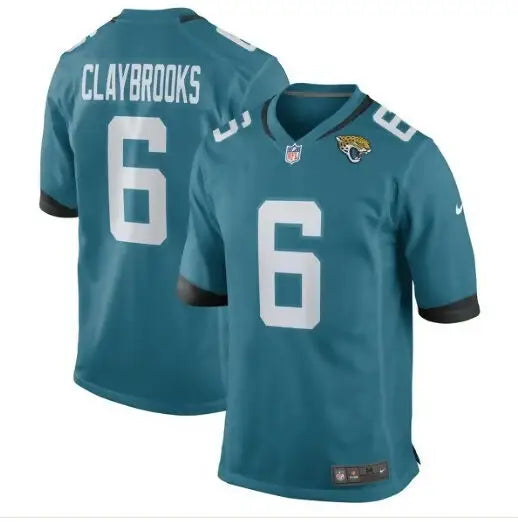 Chris Claybrooks Jacksonville Jaguars Nike Game Player Jersey in teal featuring #6 Claybrooks