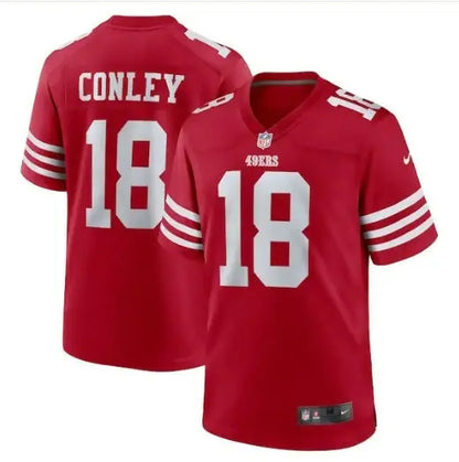 Red San Francisco 49ers Chris Conley Nike Game Jersey with number 18 and player name