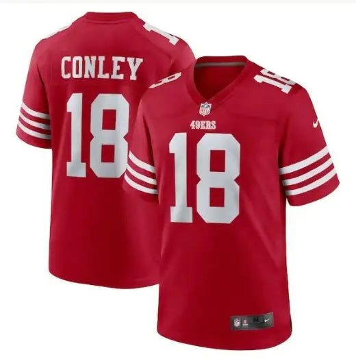 Red San Francisco 49ers Chris Conley Nike Game Jersey with number 18 and player name