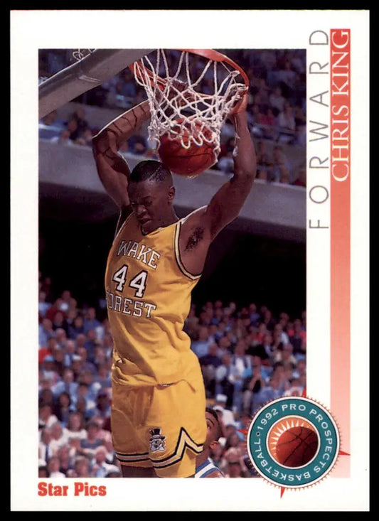 Chris King Star Pics basketball card from 1992 Wake Forest Demon Deacons product