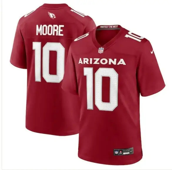 Red Arizona Cardinals Chris Moore Nike Team Game Jersey with number 10