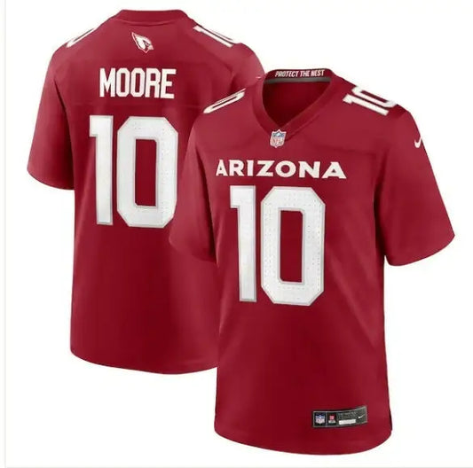 Red Arizona Cardinals Chris Moore Nike Team Game Jersey with number 10